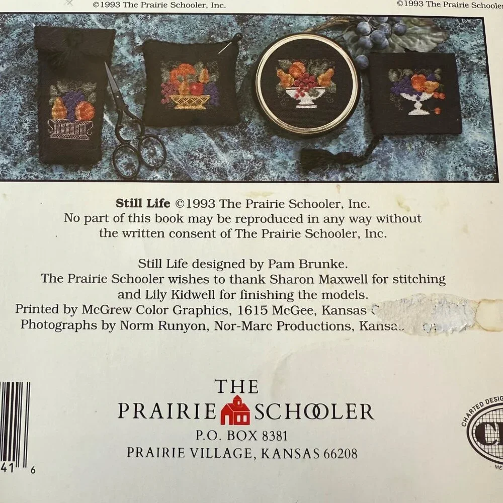 1993 The Prairie Schooler Still Life Cross Stitch Pattern Book No. 41 Fruit VTG